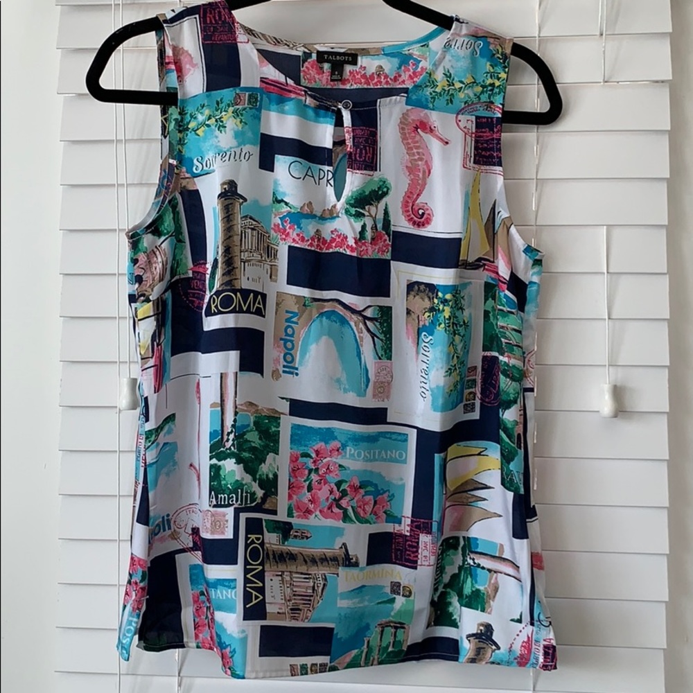 NWOT Talbots Italian Postcard Shell - Sz S